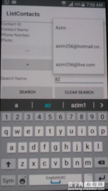 Android实现可浏览和搜索的联系人列表1
