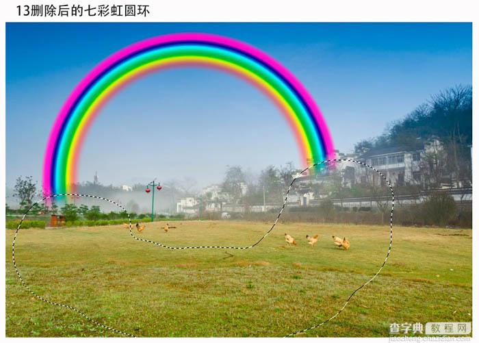 photoshop利用渐变快速给风景图片增加彩虹15