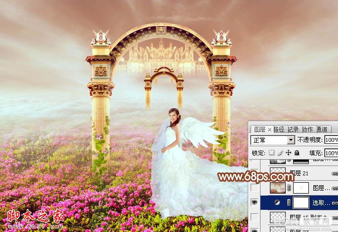 Photoshop设计打造出圣洁唯美梦幻般的天使婚片60