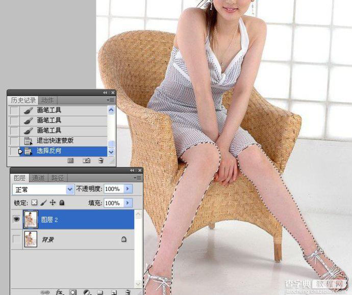 Photoshop为美女腿部拉长修饰教程28