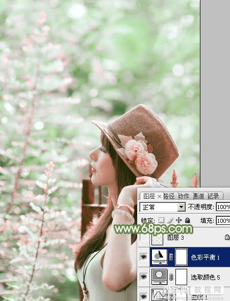 photoshop使用通道替换给外景美女增加小清新的淡绿色26