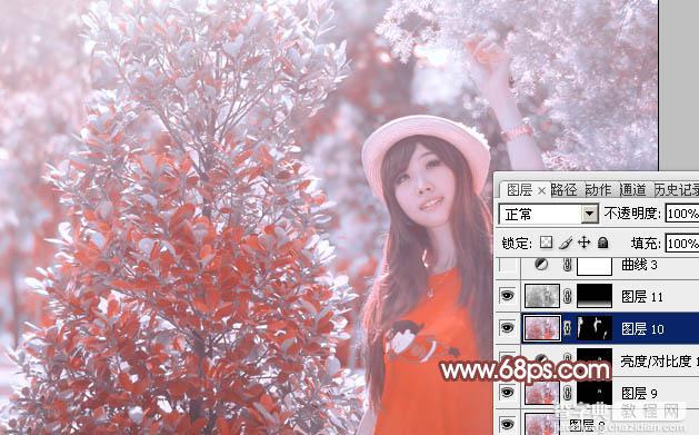 photoshop利用通道替换打造出唯美的淡调紫红色外景人物33