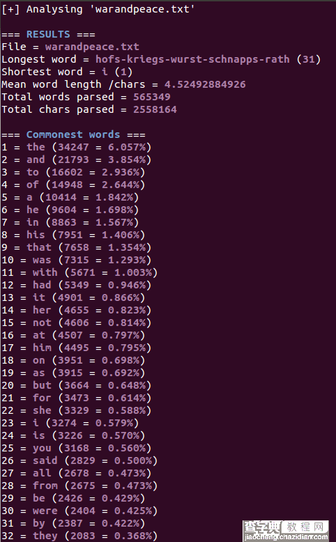 Python开发的单词频率统计工具wordsworth使用方法1