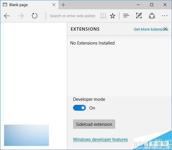 Win10 RS1预览版11082:在Edge浏览器中出现了扩展面板1