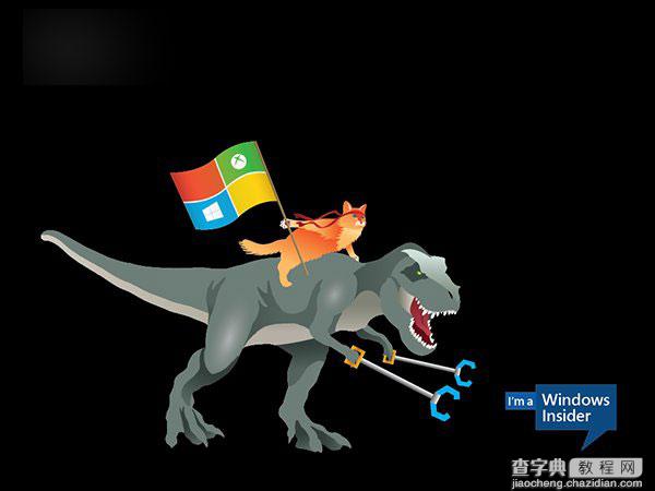 微软Win10 Insider壁纸下载：骑独角鲸、恐龙的忍者猫壁纸2
