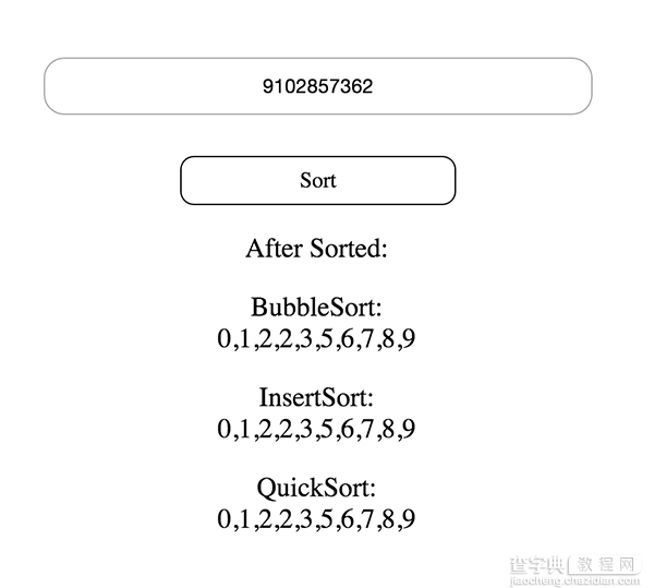 JS实现冒泡排序，插入排序和快速排序并排序输出5
