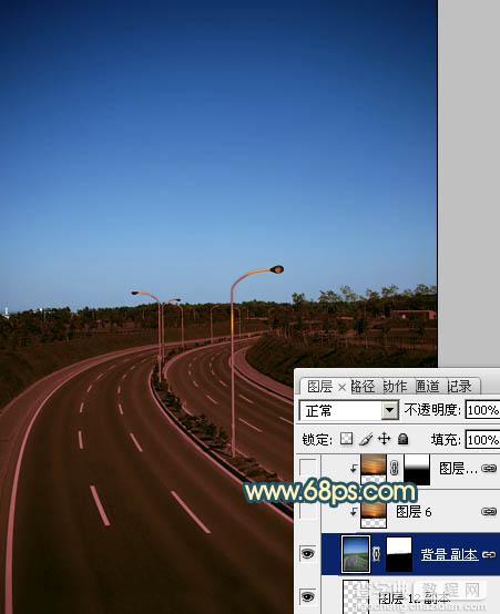 Photoshop为公路图片渲染出漂亮的夜景灯光效果10