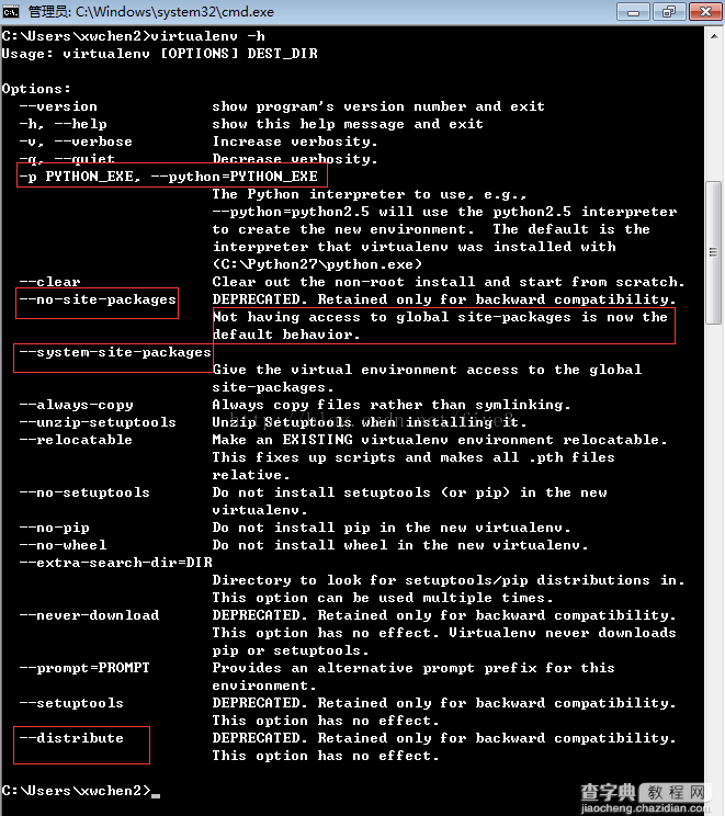 Windows中安装使用Virtualenv来创建独立Python环境1