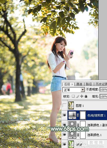 Photoshop打造甜美的秋季暖褐色外景人物图片8