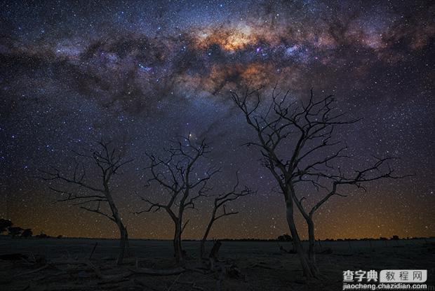 photoshop将干净的冬日夜空制造宇宙大爆炸1