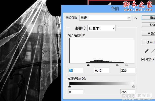 photoshop利用两次通道抠出透明婚纱10