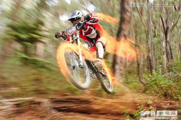 Photoshop制作超酷的火速行驶的动感自行车特性15