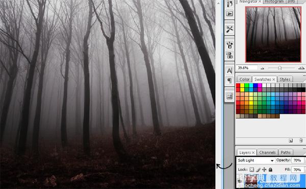 PhotoShop合成制作迷雾森林中的小红帽巫女场景教程29