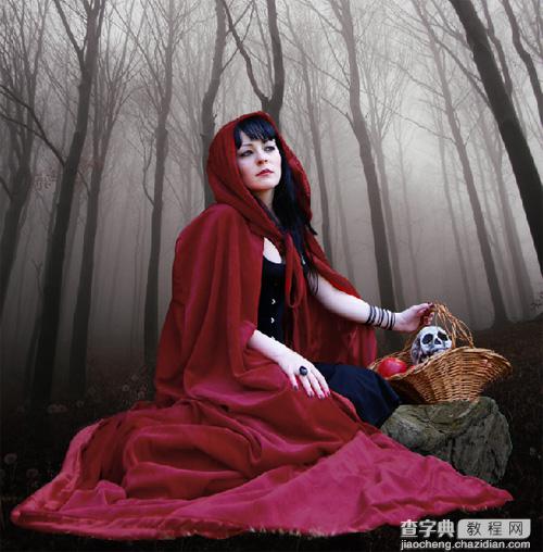 PhotoShop合成制作迷雾森林中的小红帽巫女场景教程35