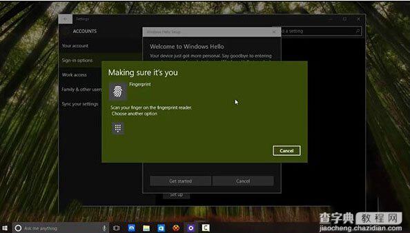 win10指纹识别登入Windows hello演示视频1