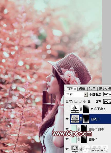 Photoshop打造甜美的粉红色秋季美女效果39