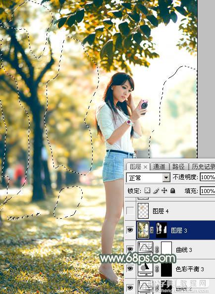 Photoshop打造甜美的秋季暖褐色外景人物图片30