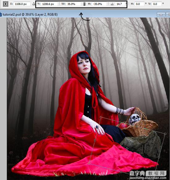 PhotoShop合成制作迷雾森林中的小红帽巫女场景教程32
