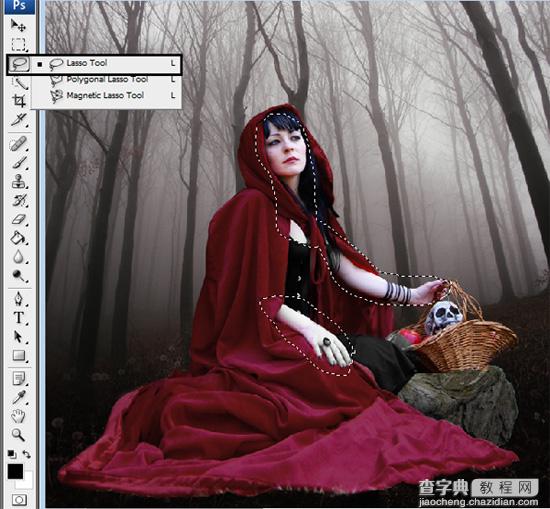 PhotoShop合成制作迷雾森林中的小红帽巫女场景教程39