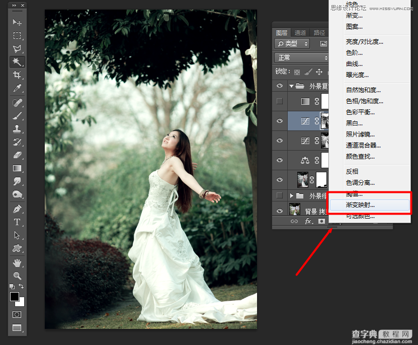 Photoshop调出外景婚纱照怀旧复古效果图16