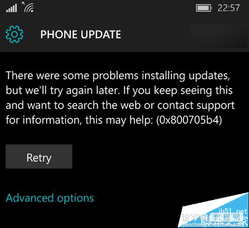 10512升级Win10 Mobile 10536出现0x800705b4更新错误怎么解决?1
