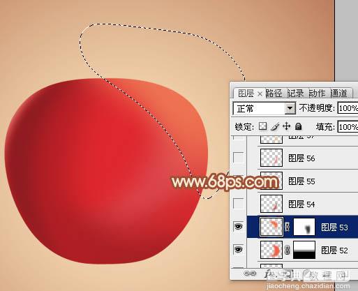 Photoshop设计制作出精致的水晶红苹果13
