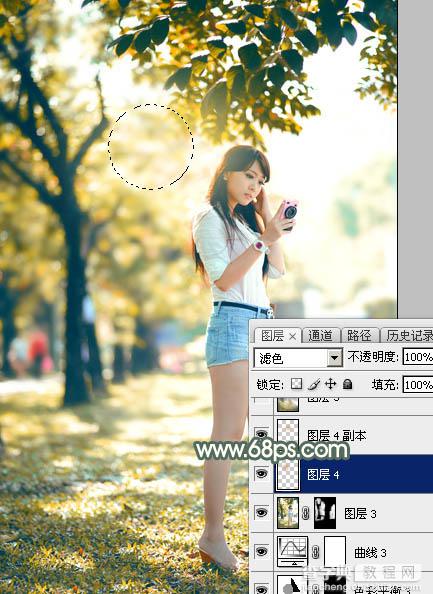 Photoshop打造甜美的秋季暖褐色外景人物图片31