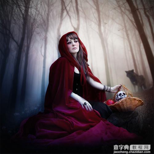 PhotoShop合成制作迷雾森林中的小红帽巫女场景教程78