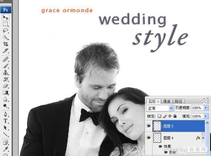 PhotoShop将婚礼照片修饰成经典黑白人像的润饰详细教程58