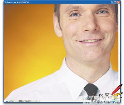 photoshop快速为黄牙齿增白教程2