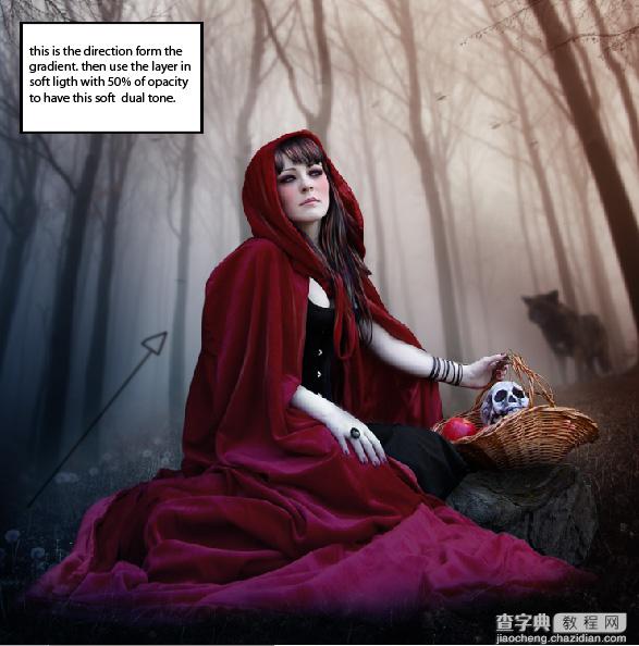 PhotoShop合成制作迷雾森林中的小红帽巫女场景教程66