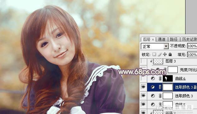 Photoshop为外景美女加上秋季中性暖褐色34