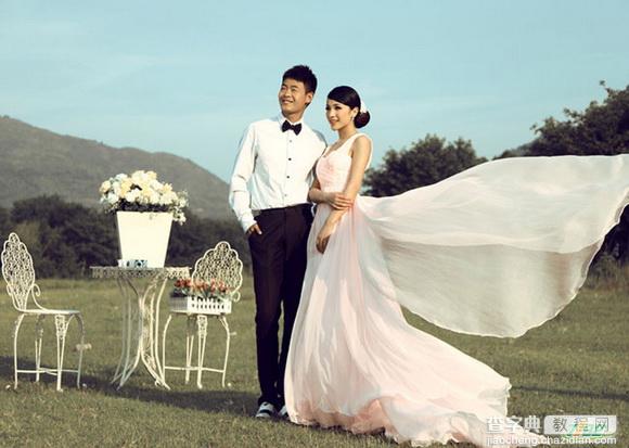 Ps将情侣婚纱照打造经典素雅色1