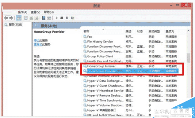 Win8系统怎么关闭家庭组服务？Win8关闭家庭组服务的方法1