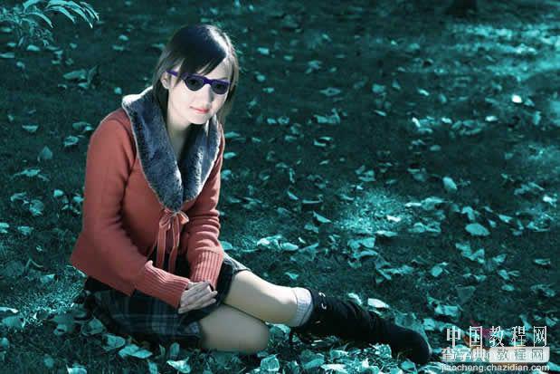 PhotoShop将美女图片添加上梦幻炫酷蓝光效果10