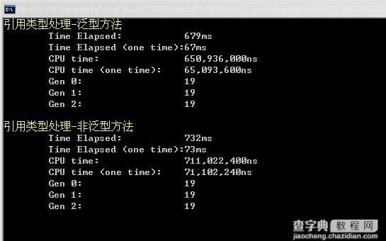 C#泛型与非泛型性能比较的实例2