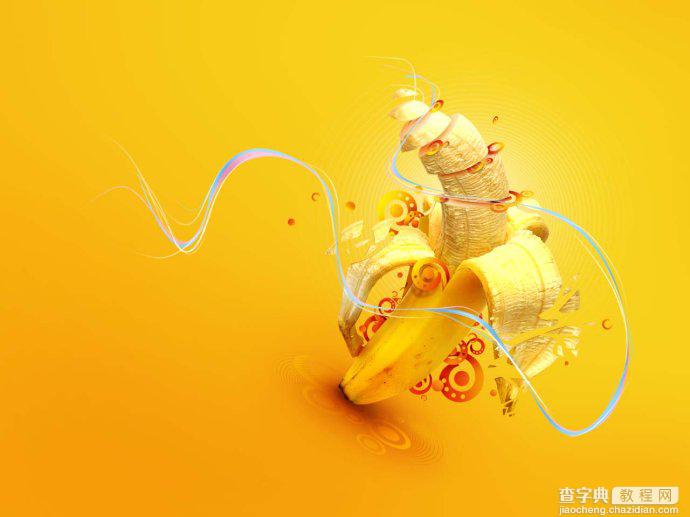 Photoshop设计制作出黄色风格的香蕉桌面壁纸20
