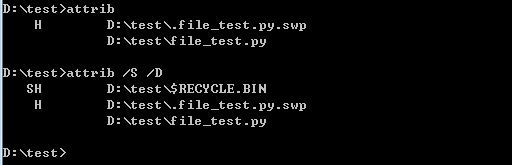 python判断windows隐藏文件的方法1