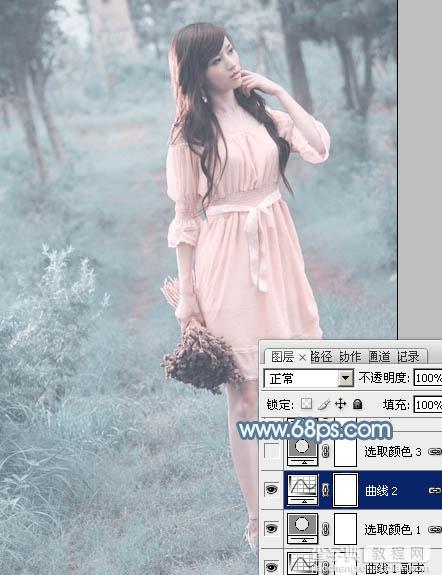 Photoshop将外景美女调制出唯美梦幻的淡青色13