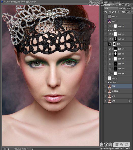 Photoshop详细解析人像照片后期商业时尚彩妆的精修过程6