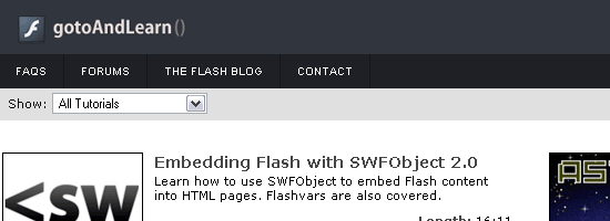 帮助你学习 Flash / ActionScript的12个网站2