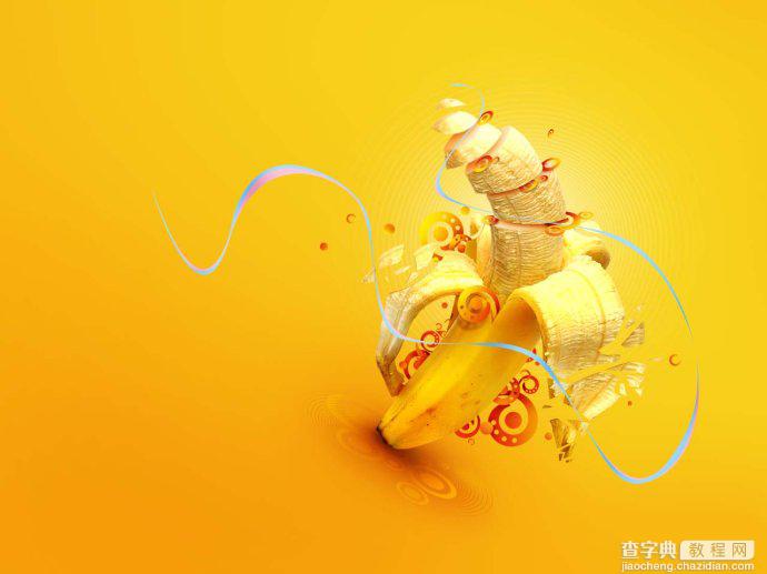 Photoshop设计制作出黄色风格的香蕉桌面壁纸19
