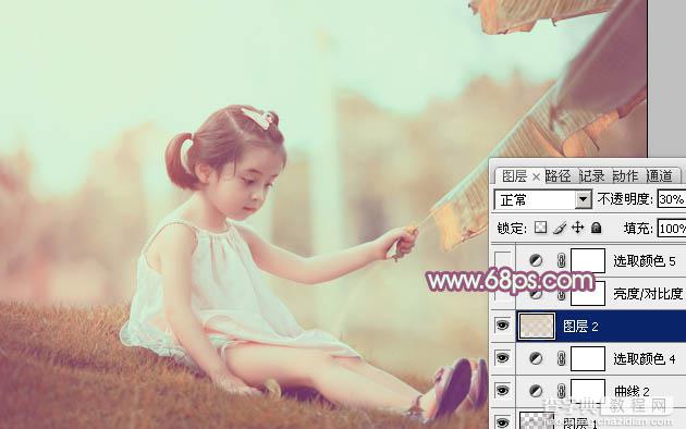 Photoshop为外景儿童调制出柔美的淡暖色29