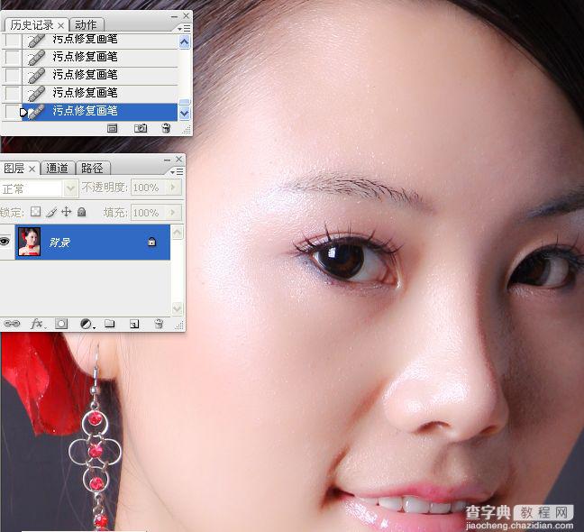 Photoshop使用通道工具手工为美女人像精修磨皮15
