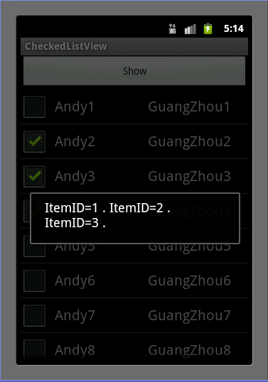 Android checkbox的listView具体操作方法2