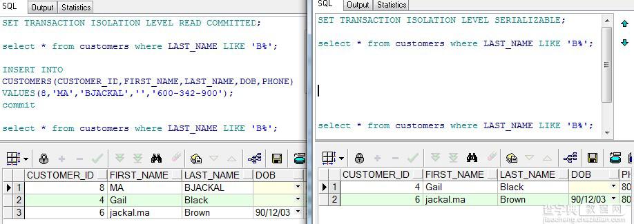 ORACLE数据库事务隔离级别介绍1