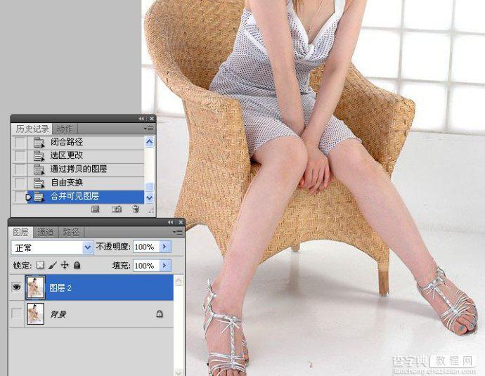 Photoshop为美女腿部拉长修饰教程15