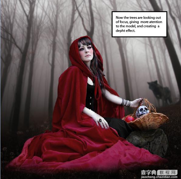PhotoShop合成制作迷雾森林中的小红帽巫女场景教程60