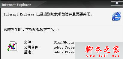 Win7系统打开IE浏览提示“已经遇到加载项故障并且需要关闭”的故障分析及解决方法1