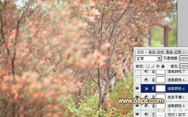 Photoshop为树丛中的美女图片调制出小清新粉红色的详细教程23